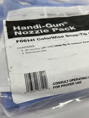 25 Pack Handi-Gun F66141 Colorwise Snap Tip Nozzles From Fan to Cone Spray Patt.