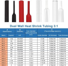 Listed 1 Inch 25mm 3:1 Waterproof Heat Shrink Tubing Marine Grade Wire Cable …