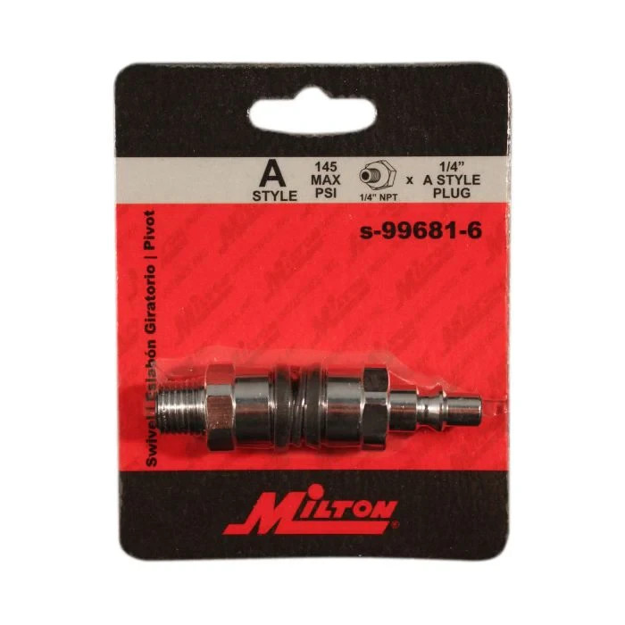 Milton 1/4″ MNPT A-Style Swivel Hose Fitting S – 99681-6