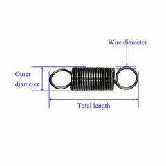 3pcs Wire Dia 3mm Extension spring Tension Extending Spring Length60~600mm