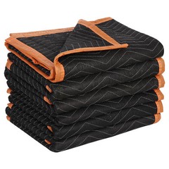 Heavy Duty 6 Pack Moving Blankets Quilted 40″ x 72″Shipping Furniture Pads Black