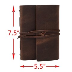 Genuine Leather Journal Notebook – 240 Lined Pages 5 x 7 in Rustic Brown