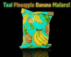 Poly Mailers 10×13 Tropical Theme Teal Pineapple Banana Shipping Mailing AQUA