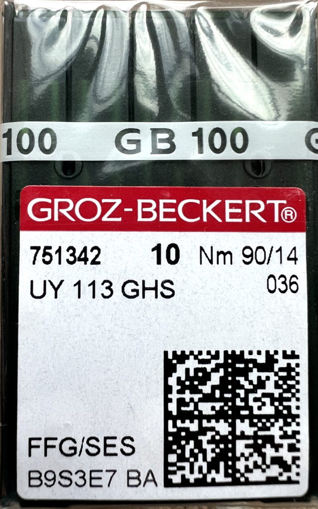 Groz beckert needle 751342 needle designations UY 113 GS J, UY113GHS, 26:65