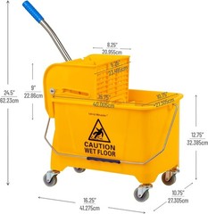 Ergonomic 5.5 Gallon Mop Bucket with Wheels—Ultimate Compact Cleaning Solution
