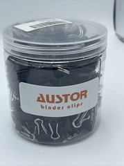 AUSTOR 100 Pcs Binder Clips Paper Clamp Clips Assorted 6 Sizes, Black
