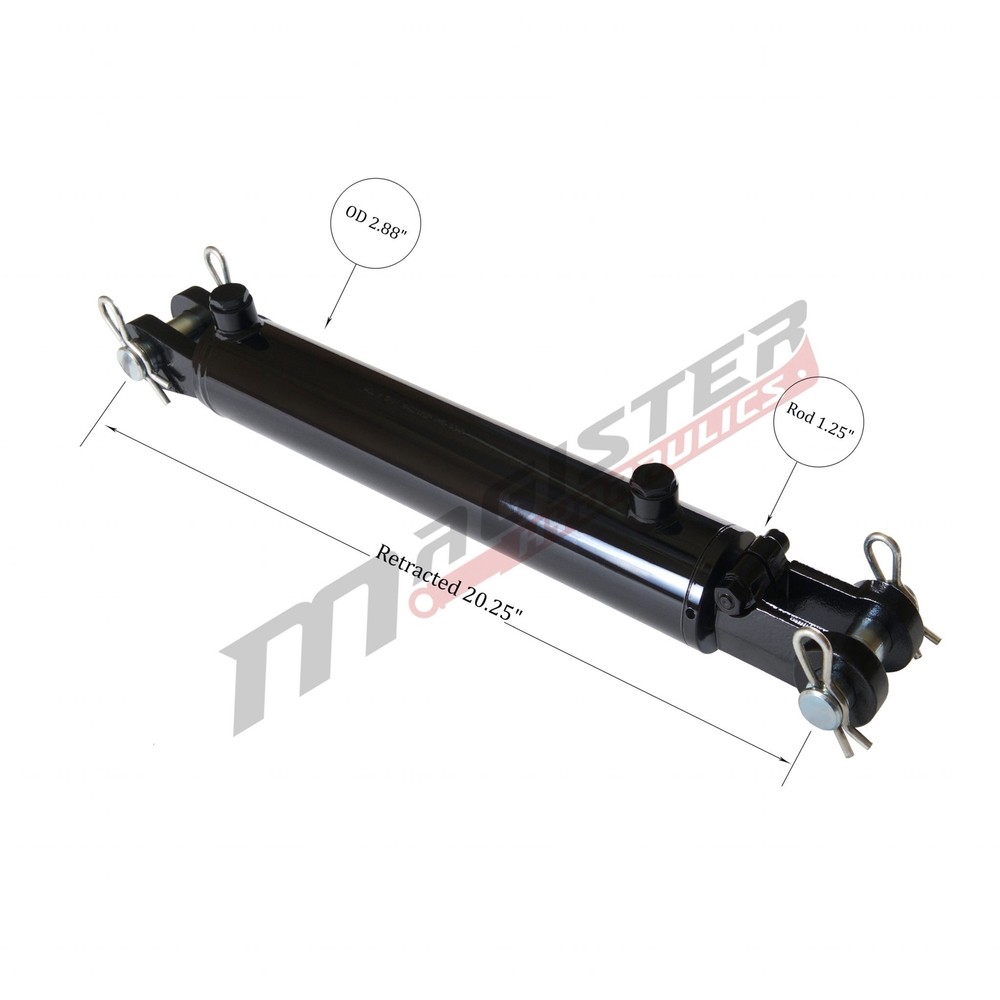 Hydraulic Cylinder Welded Double Acting 2.5″ Bore 10″ Stroke Clevis 2.5×10 NEW
