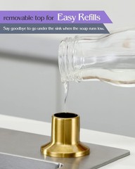 Soap Dispenser for Kitchen Sink Brushed Gold, Built in Stainless Steel Kitchen