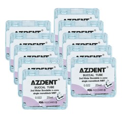 10Pack Dental Bondable Buccal Tube Monoblock 2nd Molar MBT 0.022″ AZDENT