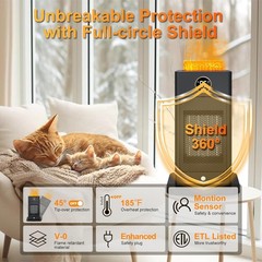 Space Heaters for Indoor Use with Humidifier/Sensor/ECO/3D Flame Effect