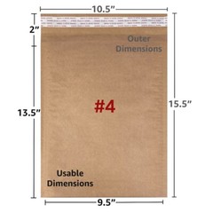 UOFFICE Natural Kraft HoneyComb All Paper Shipping Mailers (Pack of 30, #4 – 9.5