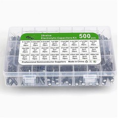 500PCS Electrolytic Capacitor Kit 24 Values 0.1uF-1000uF 10V-50V