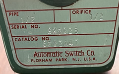 Lot of 2 each Asco 8222847 120V Steam Service Solenoid Valve (Box 26-047)