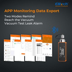 Elitech Digital 4 Valve Manifold Gauge w/Hoses Clamps & Vacuum Gauge, EMG-40VPro