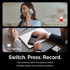 Professional AI Voice Recorder: 30-Hour Battery, 480-Hour Storage, Case Included