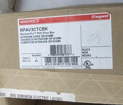 Wiremold RPAV3CTCBK Ratchet-Pro PVC Floor Box Cover Kit BLACK Open Box