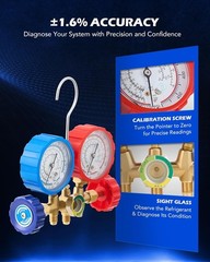 Professional Manifold Gauge Set with 3FT Hoses for AC Charging and Diagnosis
