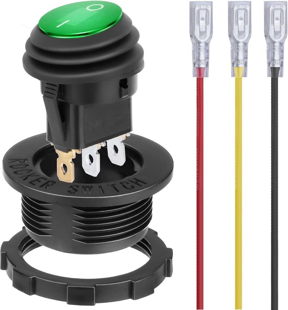 Waterproof LED Rocker Toggle Switch 12V SPST 3 Pin On Off Car M Color: Green-1
