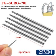 Dental Surgical Burs 25mm Carbide Bur FG SURG Taper Fissure FG 701 High Speed