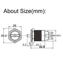 19mm/22mm Metal knob switch with lamp 2/3 position Arrow light selective switch