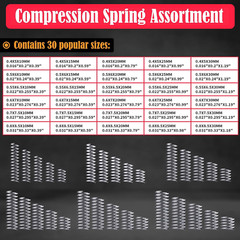 280Pcs Compression Spring Assortment Kit 30 Sizes Stainless Steel Mechanical Spr