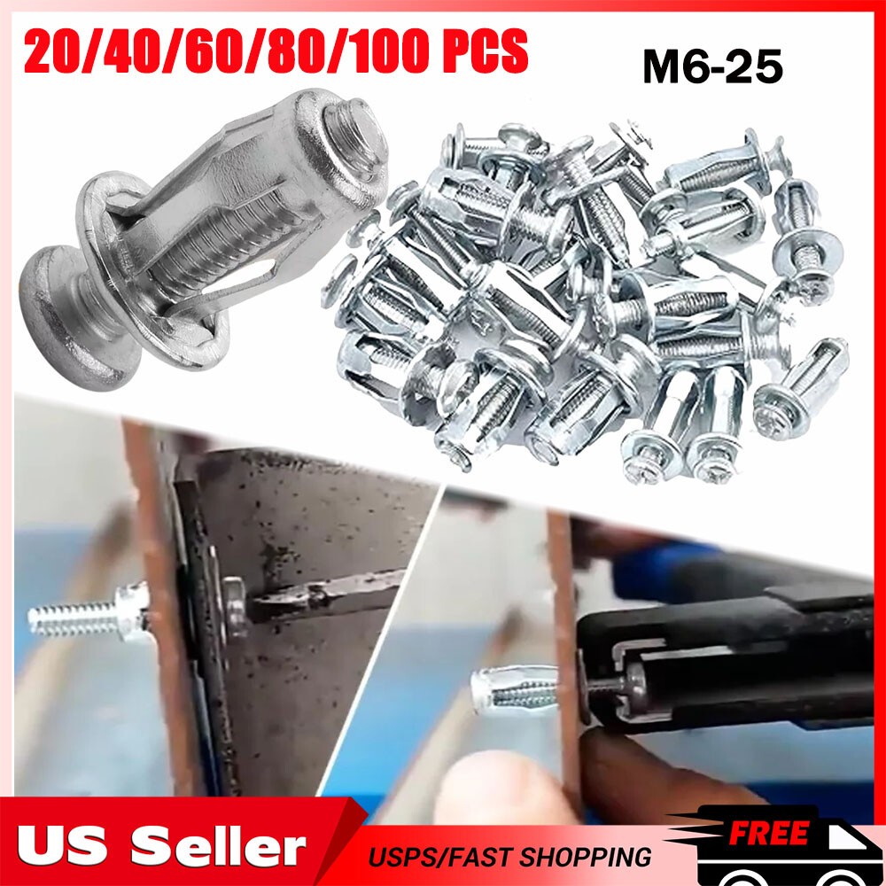 100Expansion Screw Petal Nut,Petal Shape Metal Nut with Screws Easy Installation