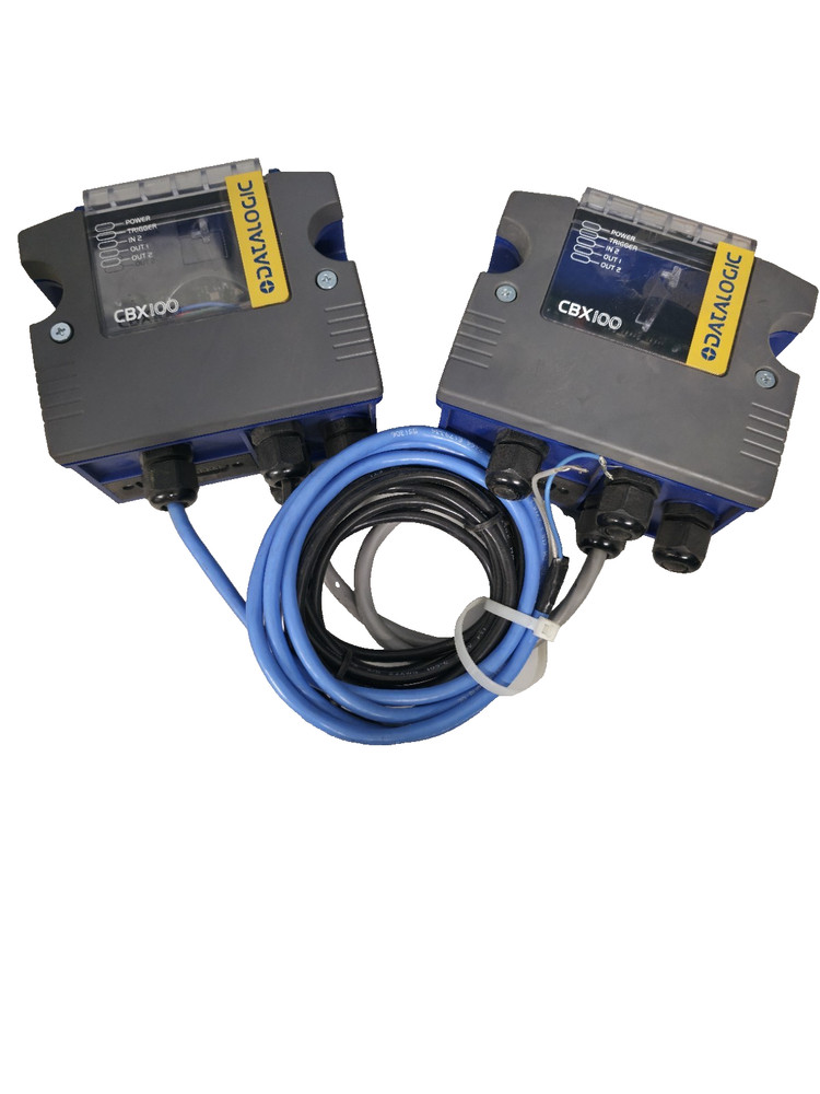 Datalogic CBX100 Connection Box – Lot of 2 with Interconnect Cable