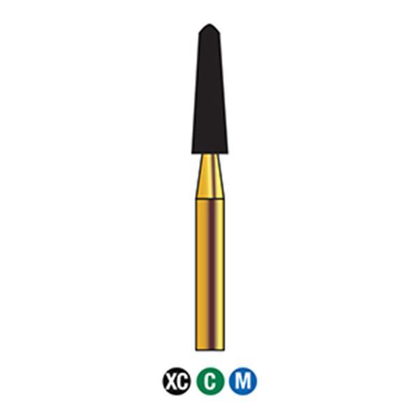 G/298-023S (878K) 10-Pk , Multi use Gold Diamond Burs Gingival Curettage Shaped