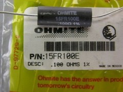 20 Ohmite 15FR100E .1 Ohms 1% Current Sense Resistors