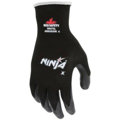 MCR Safety 4 pk of Work Gloves: NinjaMax , Size L Nitrile-Coated Nylon N9674