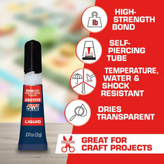 Loctite Super Glue Liquid, Clear, 0.07 Fl Oz Tube, 2 Pack – Superglue for Plasti