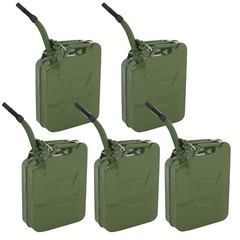 5PCS Jerry Can Gasoline Oil Army Can Backup 5 Gallon 20L Metal Steel Tank