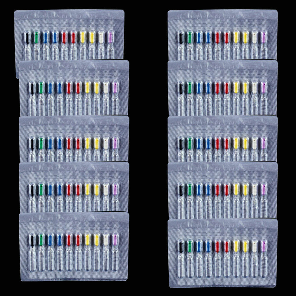10 Kits Dental Barbed Broaches Root Canal Endodontic Needles Files 25mm Mixed