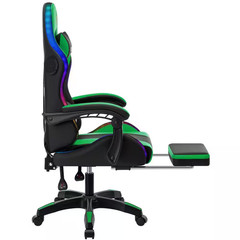 Faux Leather Gaming Chair with Speakers and Massage Ergonomic Music Rhythm LED L
