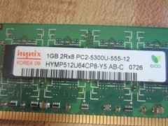 Hynix HYMP512U64CP8-Y5 AB 1GB Memory Bd PC2-5300U-555-12 Y5 AB-C