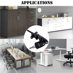 XIEHE 288 Drawer Locks with Keys, Zinc Alloy Office 288-16-1pack, Black