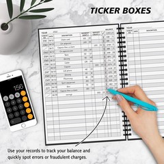 Accounting Ledger Book – A5 Check Register for Small Businesses & Personal Use