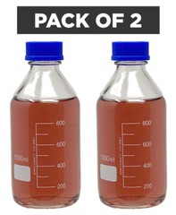 1000ml Glass Round Media Storage Bottles with GL45 Screw Cap, Borosilicate Glass
