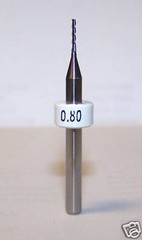 (5) – 0.80mm (.0315″) CARBIDE END MILL, 3 FLUTE LONG FLUTE 1700W0315.195 (USA)