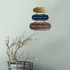Designer Hand Wash Only Sign