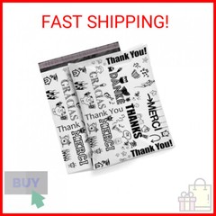 Shop4Mailers 10 x 13 Glossy Decorative Thank You Plastic Poly Mailer Bags Waterp