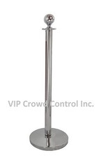 ROPE STANCHION, 5 PCS SET, CROWN TOP, MIRROR POLISH S.S. 12″ DOMED BASE