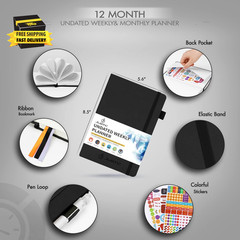 Undated Planner Weekly and Monthly Productivity Daily Planners Agenda Calendar t