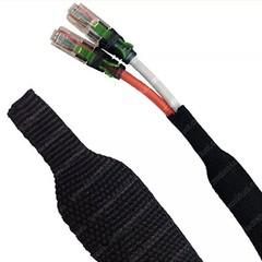 96&300 Inches Black 2:1 Heat Shrink Braided Sleeve Cable Sheath Fabric Tubing
