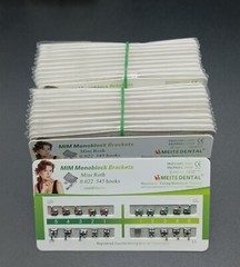 Dental Orthodontic MIM Monoblock Brackets Mini Roth 022 Slot 345 hooks Mesh Base
