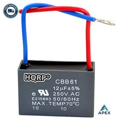 Ceiling Fan Capacitor CBB61 12uf 2-Wire 250VAC UL Listed Replacement Motor