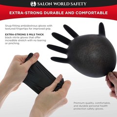 X-Large Black Nitrile Gloves – 100 Count, 5.0 Mil, Latex-Free for Food Handling