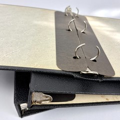 Lot of 3 Vintage 3-Ring Binders Hardbound Pebbled Black Industrial Office
