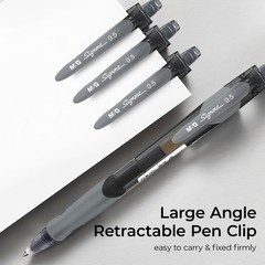 Bolígrafo de gel de tinta negra de 0,5 mm, punta fina, tinta gel gran capacidad