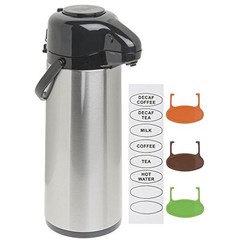 HUBERT® Airpot Coffee Dispenser with Pump Lid 2 1/2 L Stainless Steel